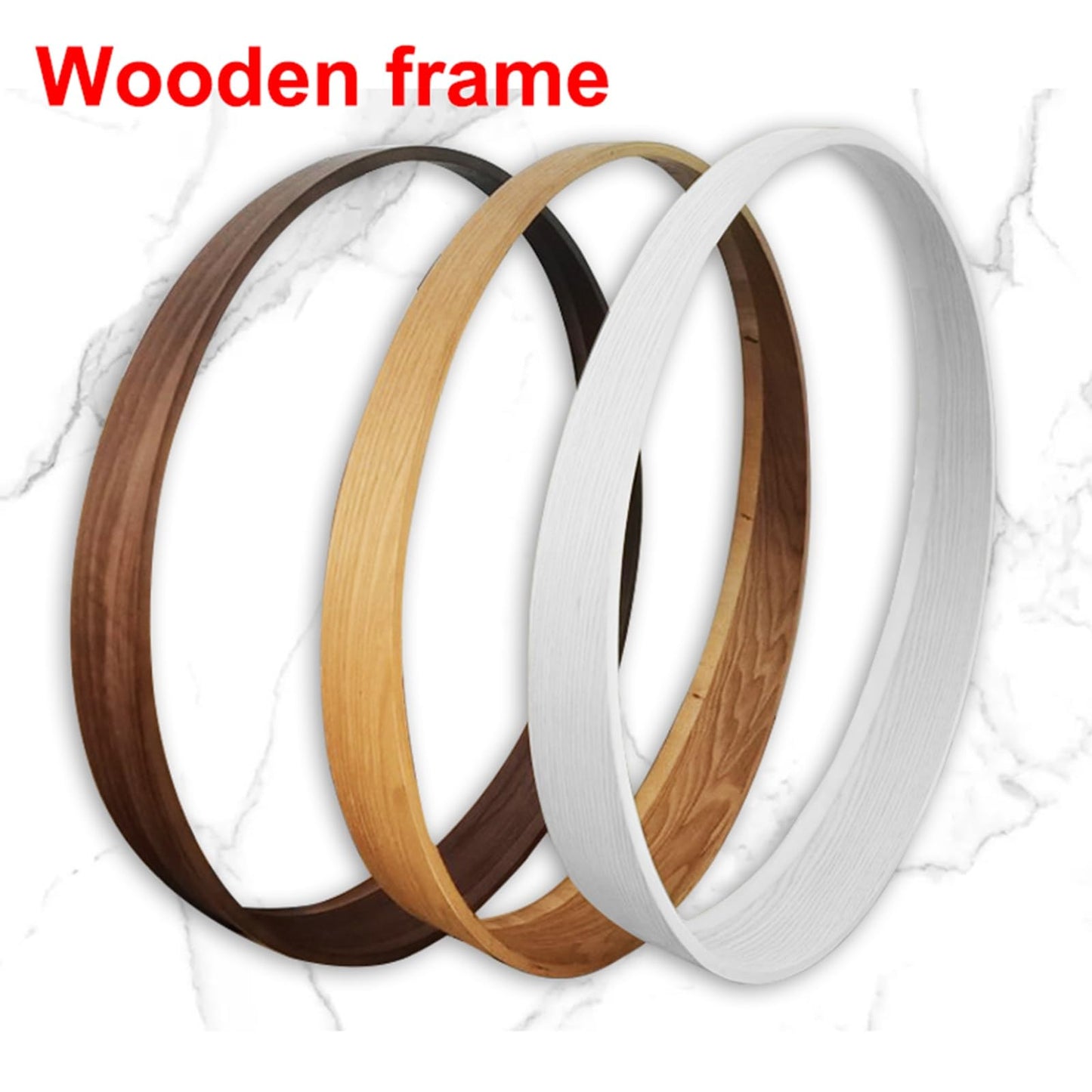 Espejo De Baño Redondo Con Marco De Madera, Espejo De Pared LED, Espejo De Maquillaje Inteligente, Espejo De Tocador Con Marco Circular, Luz De 3 Colores Infinitamente Regulable, HD ( Color : Wood col