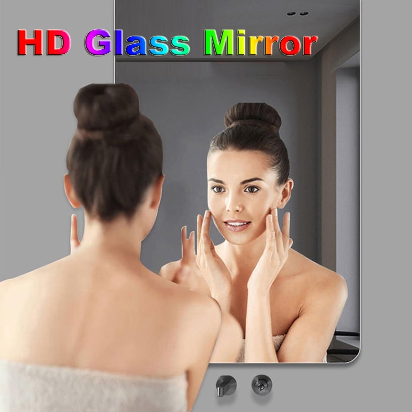 Espejo De Pared Grande Moderno Irregular, Espejo Iluminado Con LED, Espejo De Baño Ovalado Asimétrico, Tricolor Regulable, Botón Táctil Inteligente, A Prueba De Explosiones, Espejo De Maquillaje HD (