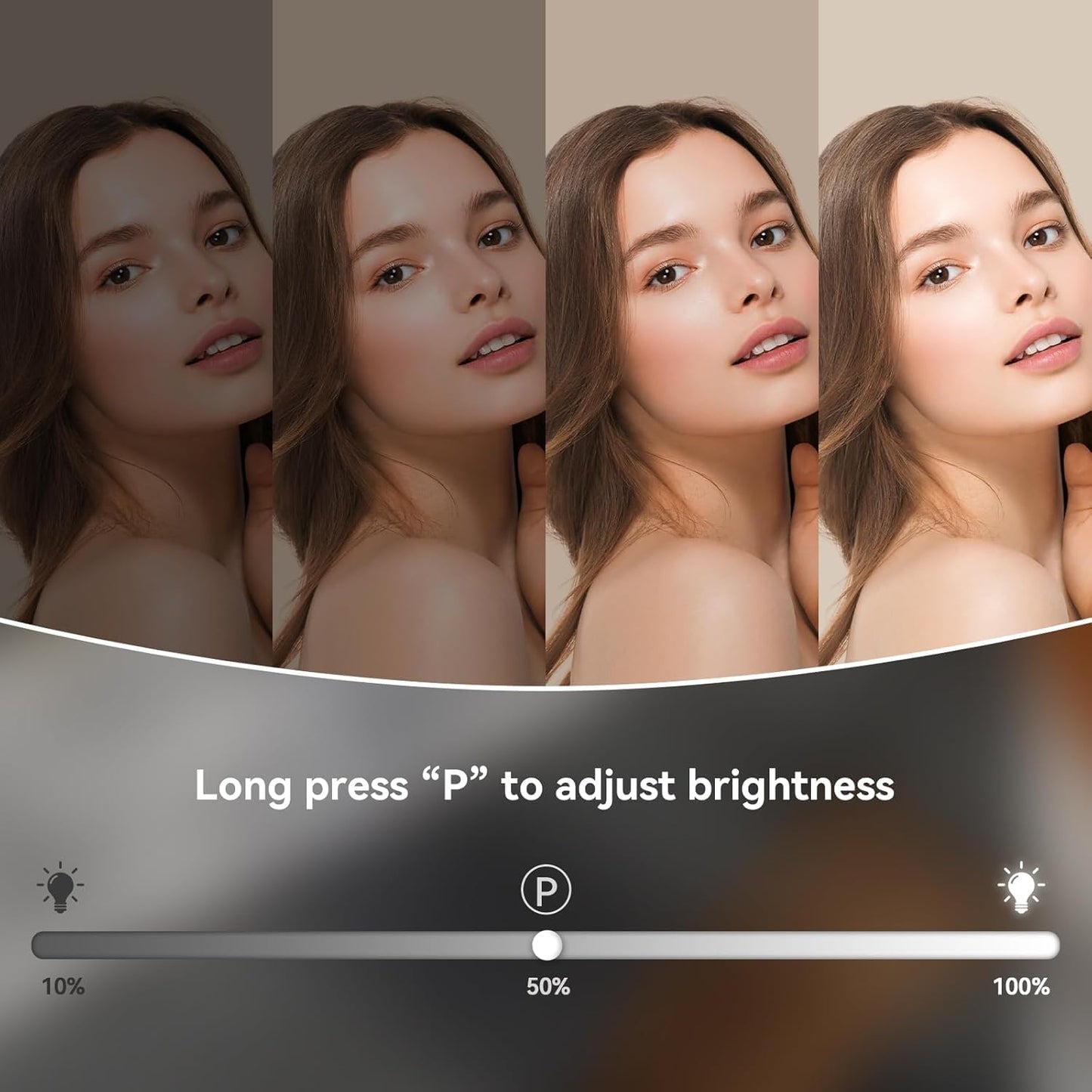Hollywood Espejo Maquillaje Grande con Luz, Espejo de Maquillaje con 9 Bombillas LED en 3 Modos, Rotación de 360°, con Aumento 10X, Luz Ajustable, Control Tactíl, Enchufar