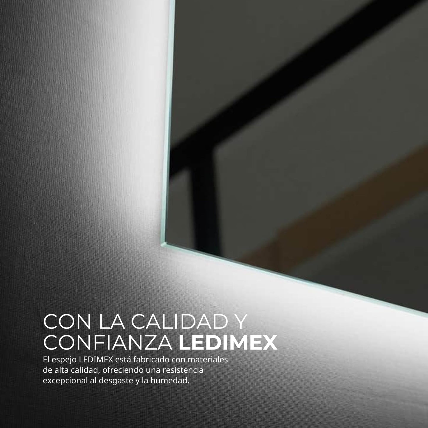 NOLUXA LEDIMEX - Espejo Retroiluminado Baño 90x80cm | Espejo Rectangular con Luz LED Fría 6000k | Espejo Cuarto de Baño con Luz Integrada sin Marco para Mueble | Serie Suecia