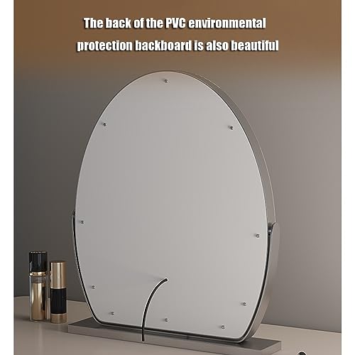 Espejo de maquillaje LED con luces, rotación de 350°, opciones recargables y no recargables, iluminación de 3 colores, brillo ajustable, control táctil, espejo de tocador dorado Hollywood, 50 x 62 cm