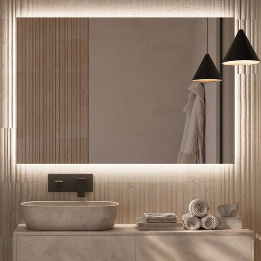 NOLUXA LEDIMEX - Espejo Retroiluminado Baño 90x80cm | Espejo Rectangular con Luz LED Fría 6000k | Espejo Cuarto de Baño con Luz Integrada sin Marco para Mueble | Serie Suecia